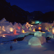 層雲峡氷瀑まつりのライトアップ 層雲峡氷瀑まつりのライトアップ