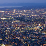 夕暮れの藻岩山からの景色