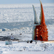 紋別のカニの爪のオブジェ 紋別のカニの爪のオブジェ
